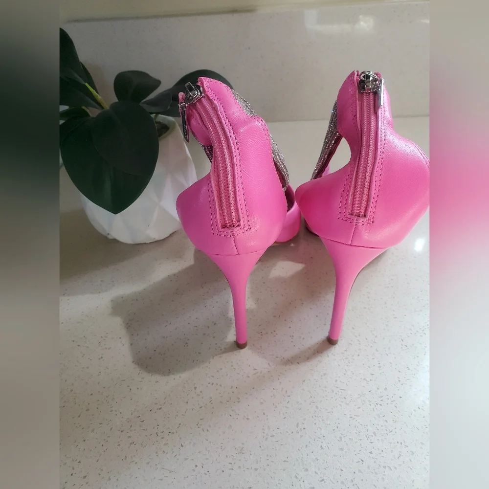 Schutz Elegant Pink Ankle Strap Heels Size 7.5 - Picture 5 of 9